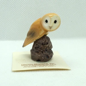 Hagen Renaker Barn owl on stump figurine bird 1 & 7/8in tall NEW - Picture 1 of 5