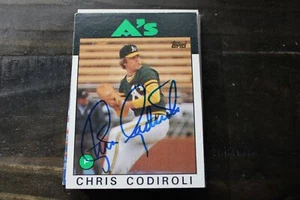CHRIS CODIROLI 1986 TOPPS OAKLAND A'S  AUTOGRAPHED CARD - Picture 1 of 1
