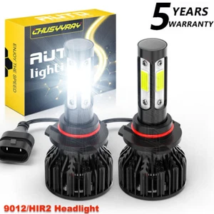 2X For Fiat 500 2012-2019 9012 HIR2 LED 6000k White Headlight Bulb Lamp High Low - Picture 1 of 11
