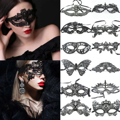 Halloween Women Girl Lace Eye Mask Bat Devil Fancy Costumes Masquerade Party - Image 1 of 4