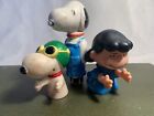 Vintage SNOOPY & LUCY Peanuts Schulz Pencil Toppers And Snoopy Figurine