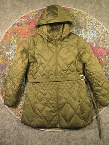 Vintage Eddie Bauer Heavy Goose Down Puffer Jacket Parka Woman XL Belted Hooded - Picture 1 of 12