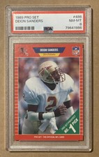 1989 Pro Set - #486 Deion Sanders rookie card - PSA 8 Near Mint/Mint