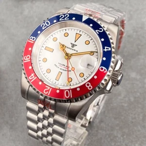New 40mm Tandorio Pepsi Bezel NH34 GMT Automatic Men's Diving Watch Glide Lock - Picture 1 of 6