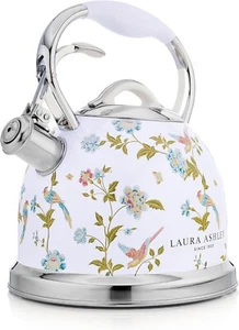 VQ Laura Ashley China Rose 2.5L Stovetop Kettle. Cool Handle Stainless Steel - Picture 1 of 8