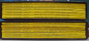 National Geographic Magazine 1995 with Maps and Leather Sleeves - Picture 1 of 5