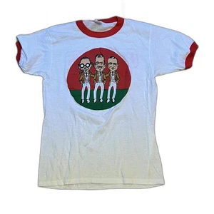 Vintage Pep Jungen 80er Ringer T-Shirt weiß roter Rand Cartoon Grafik Made in USA L - Bild 1 von 5