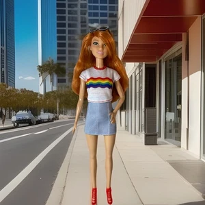Mattel - Barbie Fashionistas Puppe #122 - Outfit, Sonnenbrille, Schuhe, rote Haare - Bild 1 von 9