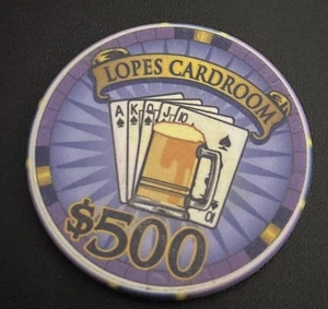 Lopes Cardroom $500 Casino Chip Advertising Sample Fantasy - Bild 1 von 2
