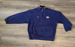 Vintage Nike NHL Nashville Predators 1/4 Zip Sweater Mens 2X 2XL Blue - Picture 1 of 20