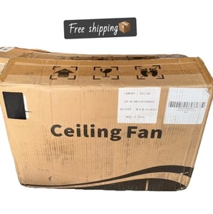 Zhilian 48 in. Indoor Wood Flush Mount Ceiling Fan Integrated LED with Remote - Picture 1 of 4
