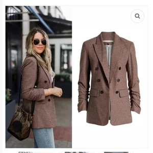 Veronica Beard 2 Beacon Houndstooth Tweed Dickey Jacket Blazer Plaid - Picture 1 of 15