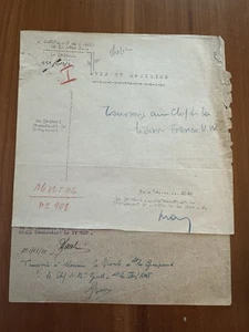 Massu Jacques Ligne Autogramm und Bleistiftsignatur Indochina 1946 - Bild 1 von 5