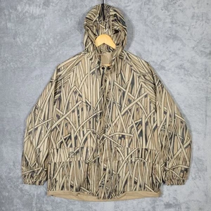 Vintage Cattail Tarnjacke Herren Medium hellbraun braun Kapuze Wasservögel Jagd hergestellt in den USA - Bild 1 von 9
