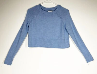 TALULA Baby Blue Long Sleeve Wool Blend Cropped Sweater Size XS ADM Foto 1 de 4