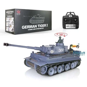 US Stock 2.4Ghz 1/16 7.0 Henglong Plastic Tiger I RTR B IR RC Tank 3818 Smoke - Picture 1 of 20