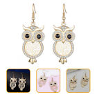  Owl Earrings Alloy Miss Rhinestone Womens Drop Dangle Lugs for