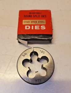 DIES High Speed Steel Adjustable Round Split Dies 3/4-20 | 3/4 X 20 HSS - Picture 1 of 13