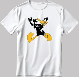 Daffy Duck Cartoon Short Sleeve White-Black Men's / Women's T Shirt P206 - Picture 1 of 8
