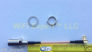 F TV Female to MCX Right Angle Male Jumper Pigtail RG316 Cable 3 Inches from USA - Picture 1 of 5