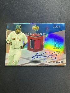 2007 Upper Deck Spectrum Autograph /25 David Ortiz Red Sox HOF 3 Color Game Used