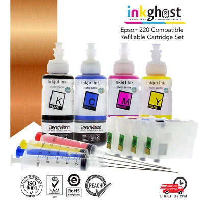 Trend 220 220XL Refillable Cartridges + 4 x Inks alternate for Epson 2650 WF2660 - Image 1 of 2