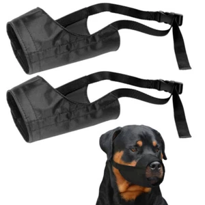2pc XLarge Pet Dog Mouth Muzzle Grooming Mask Nylon No Bark Bite Chewing Adjust - Picture 1 of 1