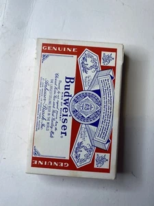 Vintage Budweiser Plastic Coated Bridge Size Deck Playing Cards - Picture 1 of 5