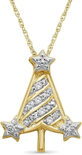 VETEMENTS Regali 1 20CT Simulato Diamante San Valentino Ciondolo Catena Albero Placcato Oro 14K