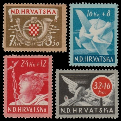 ✔️ CROATIA 1944 - AVIATION RAILWAY - SC. B52/B55 ** MNH OG [CR150] Cover