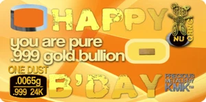 Micro Greeting Card with 0.0065 grams 1/10 of a GRAIN of 24K Gold .999 - Picture 1 of 1
