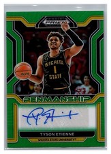 2022 Panini Prizm Draft Picks Tyson Etienne #CP-TET Green Prizm Auto Penmanship