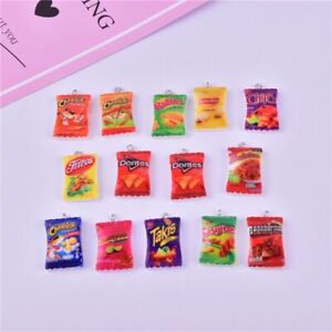 10Pcs/Pack Mini Snack Resin Charms Earring Keychain Necklace Pendant Jewelry DIY