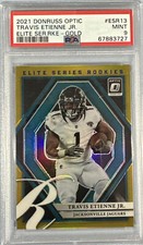 2021 Donruss Optic Travis Etienne Jr Elite Series Rookies GOLD 4/10 PSA 9 Jags