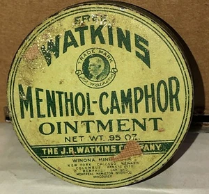 Vintage Pharmacy Tin Watkins Menthol-Camphor Ointment Tin Medical Medicine RX - Picture 1 of 7