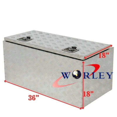 36"X 18"X 18" Aluminum Truck Pickup Underbody Underbed Tool Box Trailer Storage - Image 1 of 4