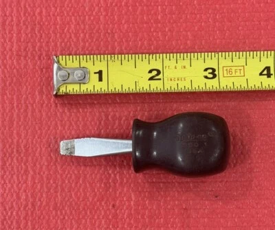 Snap-on Tools SSD1, Stubby Slotted Screwdriver Black Handle Made in USA - Image 1 of 3