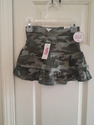 Justice Girls Size 6 Camo 2-Tier Ruffle Skort Built-In Shorts Stretch NWT Cute - Image 1 of 4