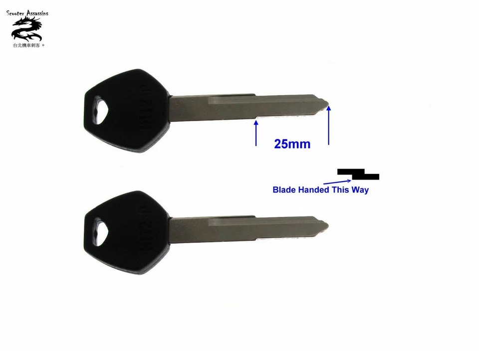 2 x LLAVES EN BLANCO DE REPUESTO DE REPUESTO PARA SYM ZURDO, REINO UNIDO Foto 1 de 1