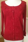 Women Knit Blouse/Jacket By Leo Guy Size M/L Red Color
