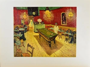 Vincent Van Gogh The Night Cafe Vintage 1950's Art Print Wall Art France - Picture 1 of 6