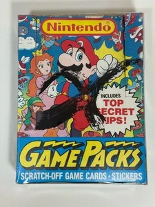 1989 Topps Nintendo Game Packs Empty Display Box Mario Link Princess Peach - Imagen 1 de 9
