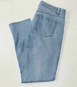 J. Jill Jeans Size 10 Blue Slim Ankle Authentic Fit Nautical Boho Quiet Luxury - Picture 1 of 5