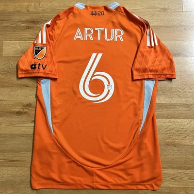 МАТЧ НОСИЛ Хьюстон Динамо 2025 Хосе Артур Джерси MLS дома #6 Adidas Sz M капитан - Изображение 1 из 4