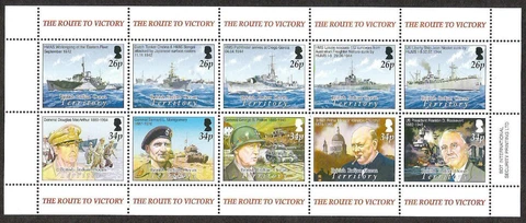 BIOT 304 WWII Souvenir Sheet SG 326/35 Mint NH Cover