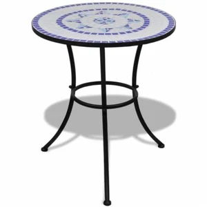 Bistro Table Blue and White 23.6" Mosaic vidaXL - Picture 1 of 5