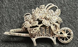 VINTAGE MARCASITE BROOCH FLOWER CART MARKED 800 CB (CAMPO BASSO ITALY) 10G - Imagen 1 de 5