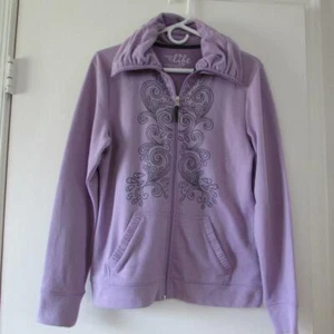 MADE FOR LIFE Giacca con zip alla lavanda e disegno a scorrimento - Medium (NUOVA SENZA ETICHETTE) - Foto 1 di 1