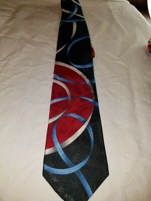 Галстук мужской Town Craft EST 1927 красно-бело-голубые завитки - Изображение 1 из 4