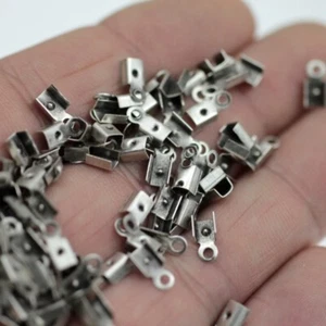 100 Endkappen zum Klemmen von Leder, DIY Schmuck basteln, Schmuck Zubehör - Picture 1 of 4